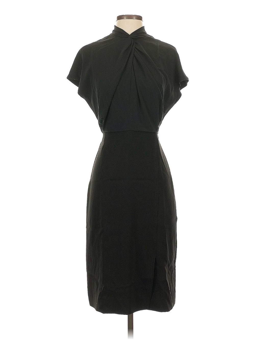 MM Lafleur Black Twist-Neck Midi Dress